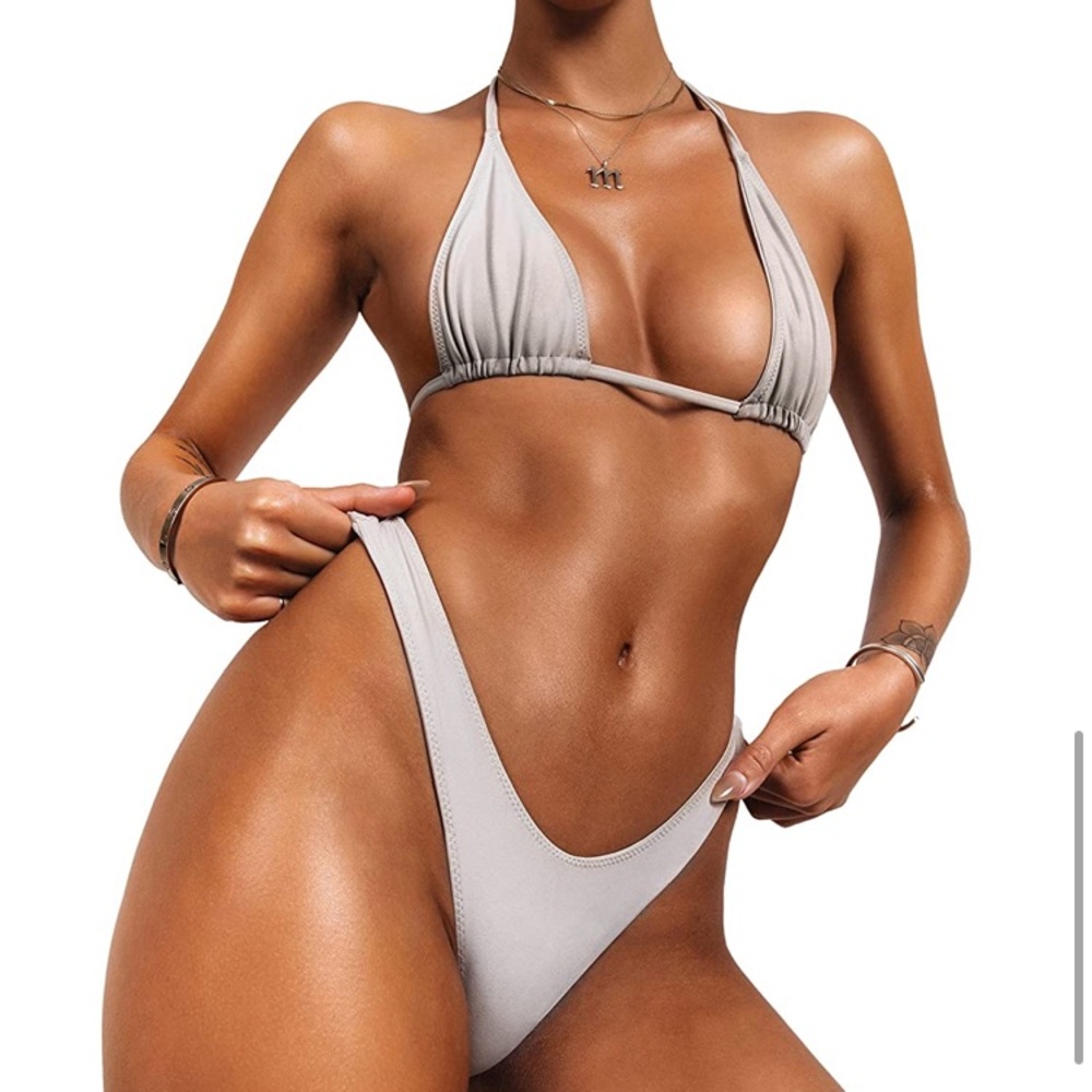 〰️Sofsy〰️ Pale Grey Pastel Stone Bikini Set ⛅️